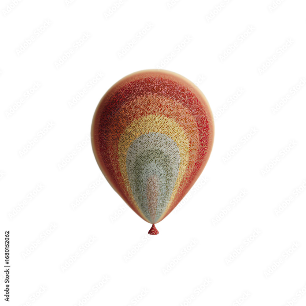 Poster abstract balloon with concentric color bands isolated transparent background
