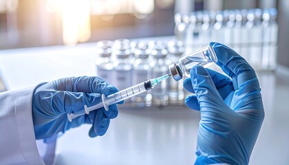 Medical professional preparing a vaccine injection