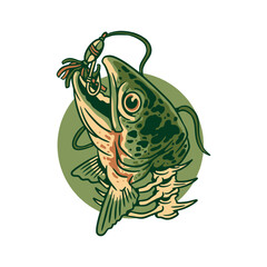 fishing fish illustration vector design