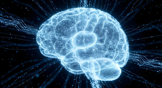 Digital Brain Intelligence Connectivity Neural Network AI Technology Concept
