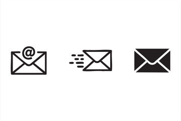 Messaging Symbols Set Featuring At Sign, Fast Delivery, and Mail Envelope