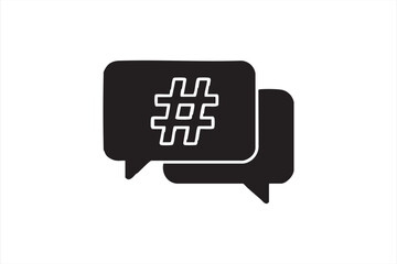 Vector Hashtag Chat Symbol Representing Online Conversation and Trends