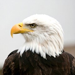 Obraz premium Majestic Bald Eagle Head Profile Close Up with Intense Gaze.