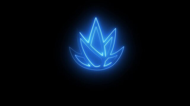 Aloe Vera Neon Plant Icon Animation.Glowing Neon Aloe Vera Animation.Glowing Botanical Symbol for Health, Wellness, and Nature Projects.