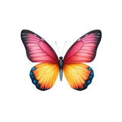 Vibrant butterfly with pink and orange wings