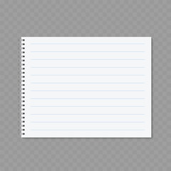 Realistic open spiral notebook with blank white pages mockup. Vector