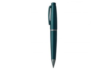 Fototapeta premium Classic blue pen isolated on transparent background, perfect for graphic design projects related to writing, office work, and creativity