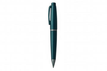 Classic blue pen isolated on transparent background, perfect for graphic design projects related to writing, office work, and creativity