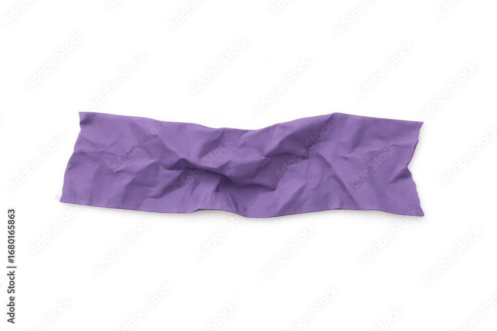 Poster purple wrinkled fabric piece isolated on transparent background, creating a textured and abstract vi
