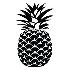 Obraz premium Stylized Black and White Pineapple Illustration with Intricate Textural Details