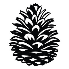 Obraz premium Detailed Black and White Pinecone Illustration in a Bold Minimalist Style