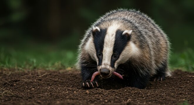 A Majestic Badger Foraging for Food in its Natural Environment Captured in Stunning Detail