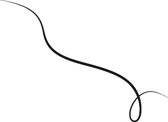 Obraz premium Black computer mouse isolated on white background with cable and technology elements