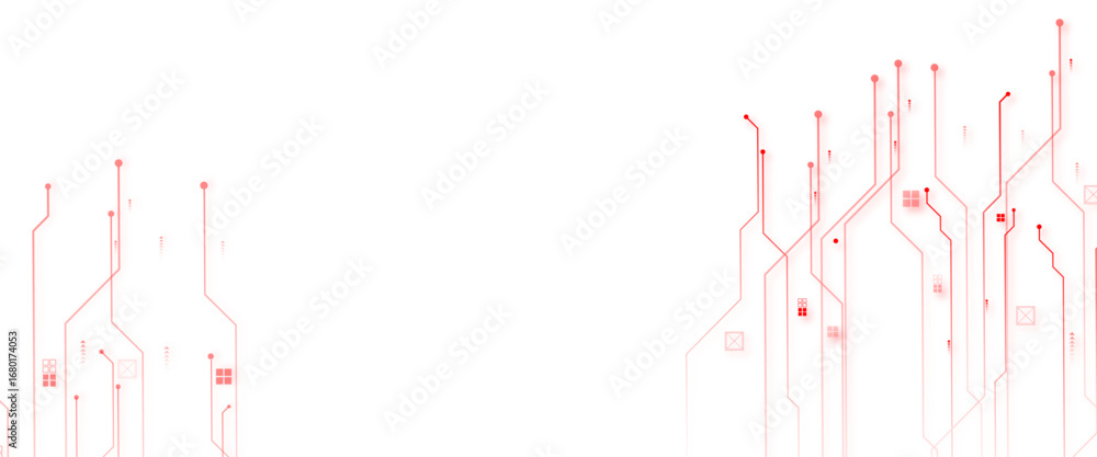 Aufkleber vector abstract technology on red background. technology red circuit diagram.