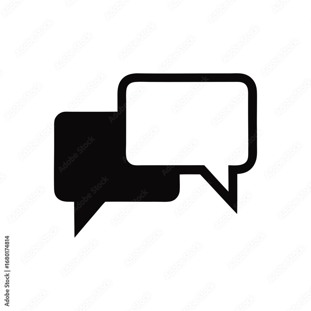 Aufkleber communication bubbles overlapping representing conversation and interaction for business and persona