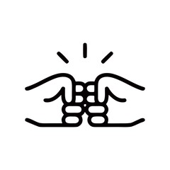 Obraz premium Illustration of a fist bump showing collaboration teamwork and a sign of greeting symbolizing partnership and agreement with a modern design on white