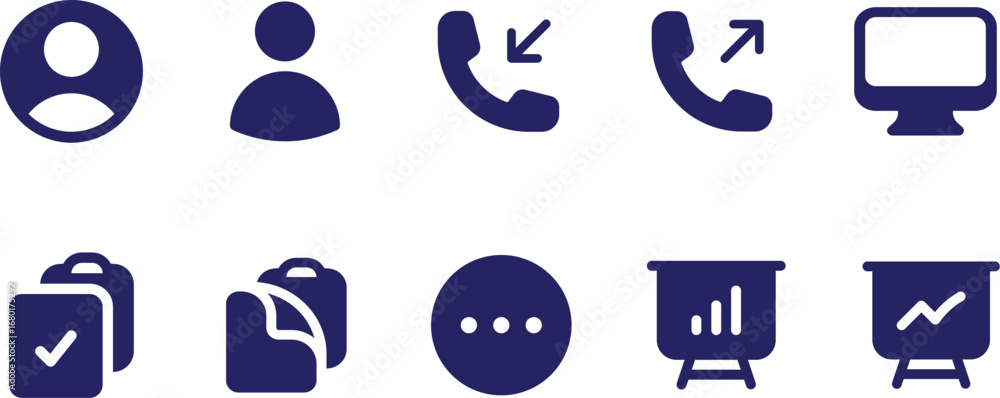 Poster A set of various digital icons. Each icon represents a unique concept, offering versatility for multiple design and use cases. 