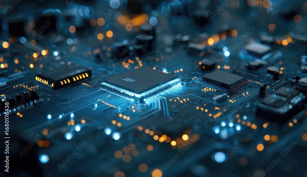 Poster illuminated central processing unit on a circuit board (3)