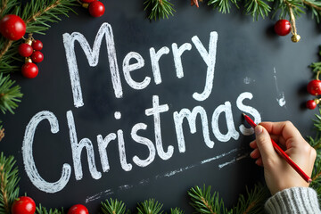 merry christmas write on the board