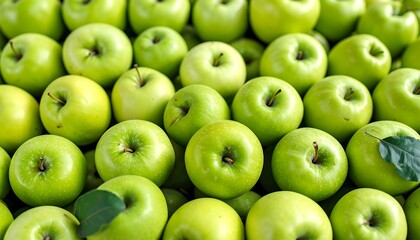 Close-up of many green apples