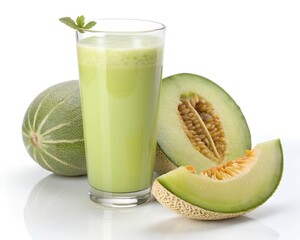 High Quality Honeydew Juice with Realistic 3D Style