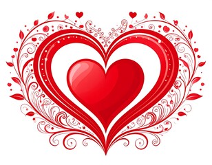 Ornate red heart design