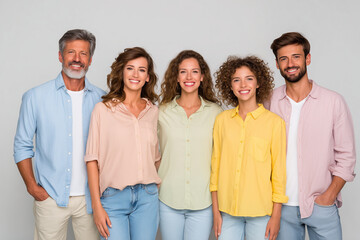 Obraz premium Happy family smiling together on white background
