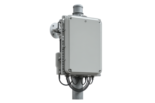 Small Cell Base Station Unit on Pole ? Telecom Equipment