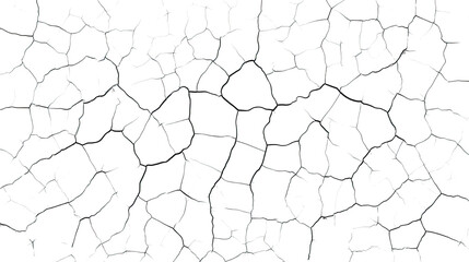 crack texture of land on white background