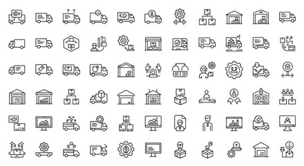 Collection of Delivery and Logistics Icons for Digital Applications