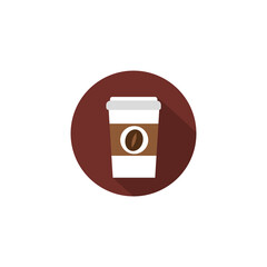 Vector illustration of coffee cup and beans symbol icon