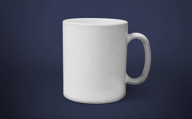 Blank white Coffee Mug Mockup on blue background