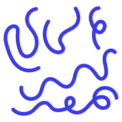 An abstract, organic design with multiple hand-drawn swirls and wavy lines. The playful and fluid shapes give a sense of motion and expression.