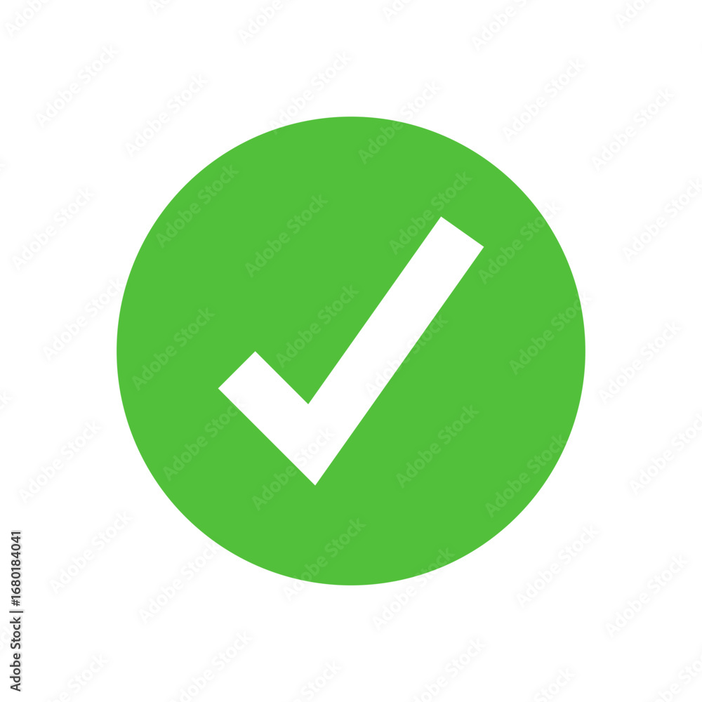 Poster check box icon with correct, accept checkmark icons green tick box, check list circle frame - checkb