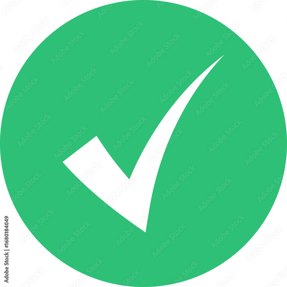 Poster check box icon with correct, accept checkmark icons green tick box, check list circle frame - checkb