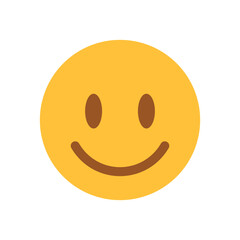 yellow smile emoji with happy face, smiley emoticon - slightly smiling face. vector illustration
