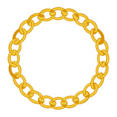 Gold Chain Isolated on White Background