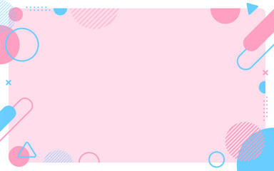 Pastel Pink and Blue Abstract Geometric Background for Cute Kids and Feminine Design Projects, Illustration vector 10 eps.
