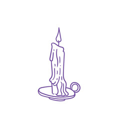 Original hand-drawn illustration of a Halloween candle, featuring a minimalist style. Illustrations for posters, cards, and graphic design.