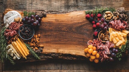 Elegant Charcuterie Board with Fresh Fruits and Nuts