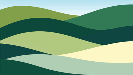 Obraz premium Abstract rolling hills landscape in shades of green vector illustration with subtle texture