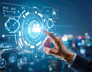 Collection of futuristic and creative design photography showcasing cyberpunk cityscapes, high-tech interfaces, AI robots, smart homes, and neon-lit fashion portraits. Includes modern architecture, ho