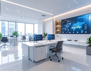 Collection of futuristic and creative design photography showcasing cyberpunk cityscapes, high-tech interfaces, AI robots, smart homes, and neon-lit fashion portraits. Includes modern architecture, ho