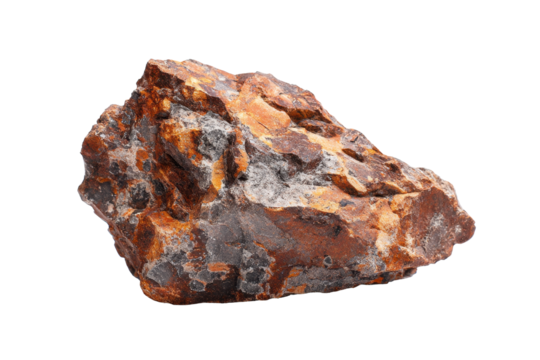 Rusty Orange Sedimentary Rock Specimen on Transparent Background