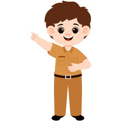 Cartoon Male Teacher in Uniform Illustration