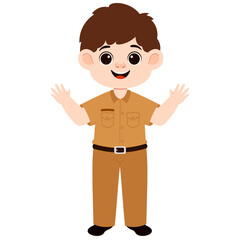 Illustration of a Cheerful Male Teacher Cartoon