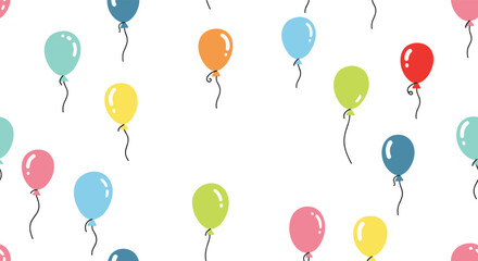 Vibrant colorful balloons float playfully on a clean white background for festive celebrations