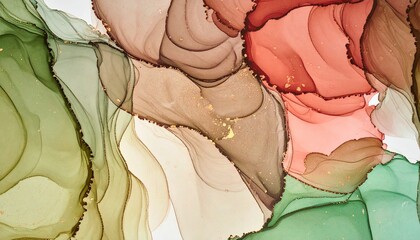 abstract colorful background お茶のカラーのアルコールインクアート