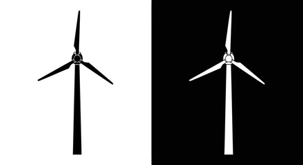 An outline style of a wind turbine, a modern and clean icon for environmental projects, sustainable energy companies, and green technology.