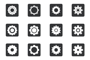 . illustration orGears. illustration or icon of a gears in a box. Stock illustration icon vector. icon of a bag in a box. Stock illustration icon vector.